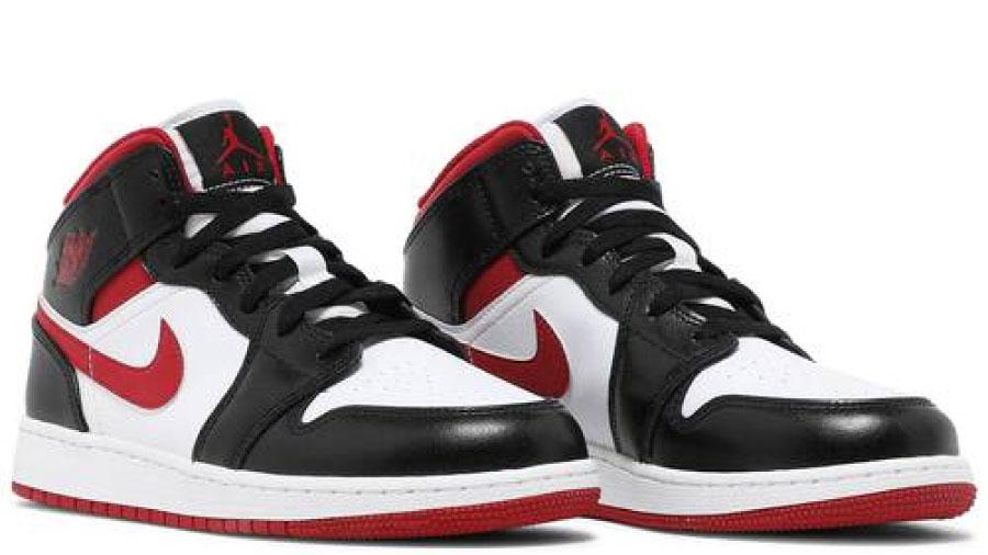 Air Jordan 1 Mid Black White Gym Red GS