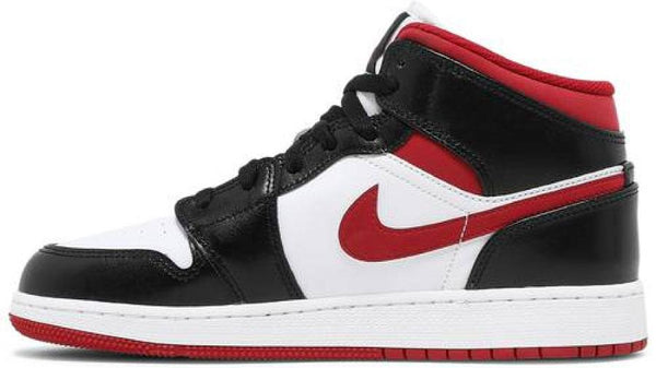 Air Jordan 1 Mid Black White GYM RED GS